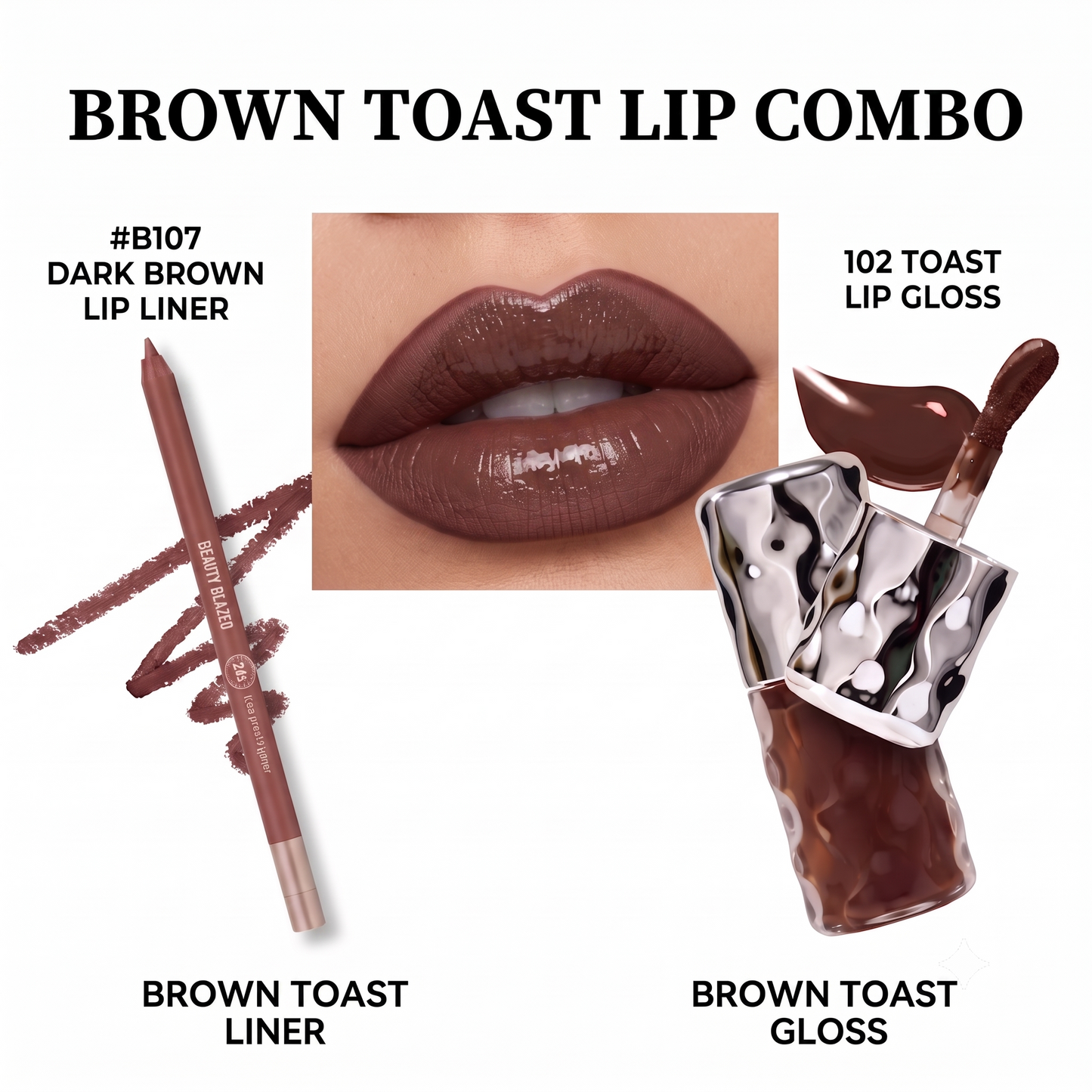 Beauty Glazed Brown Toast Lip Combo
