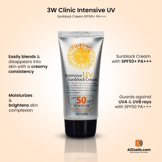 3W Clinic Intensive UV Sun Block Cream (70 ml)