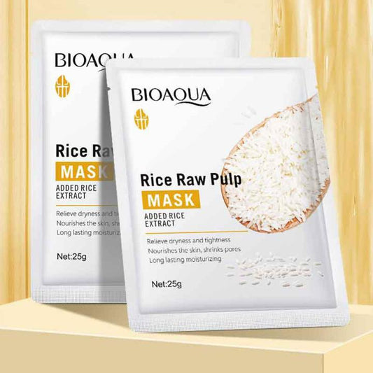 Bioaqua Rice Raw Pulp Mask Hydrating Moisturizing Face Sheet Mask