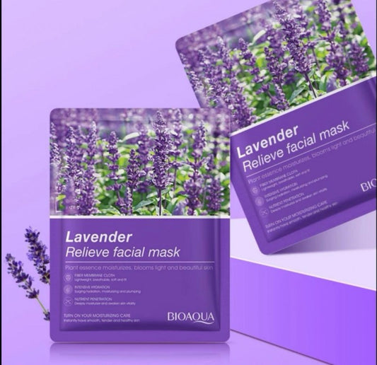 Bioaqua Lavender Relieve Facial Care Skin Care Sheet Mask