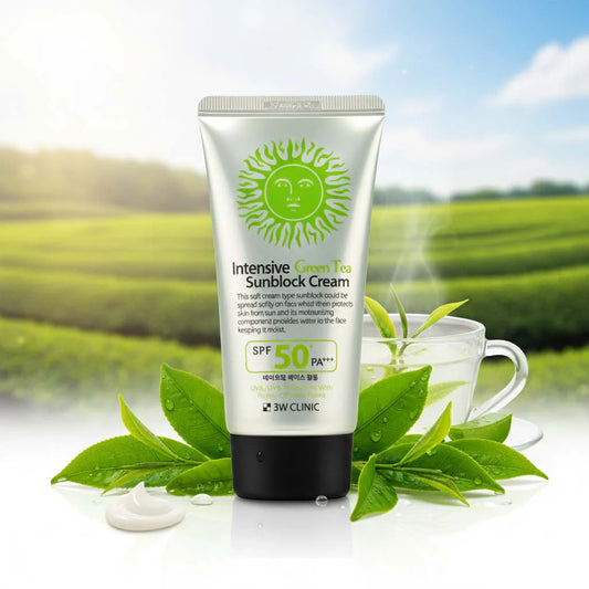 3W Clinic Intensive Green Tea Sunblock Cream SPF 50+PA+++